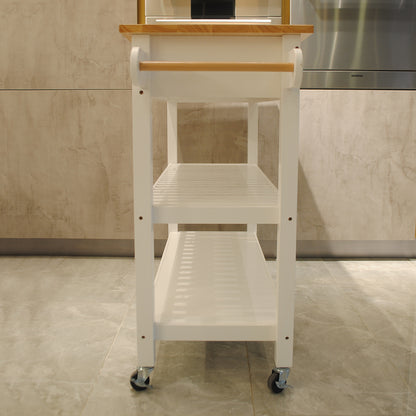 Vintage Kitchen Island & Kitchen Cart  - White