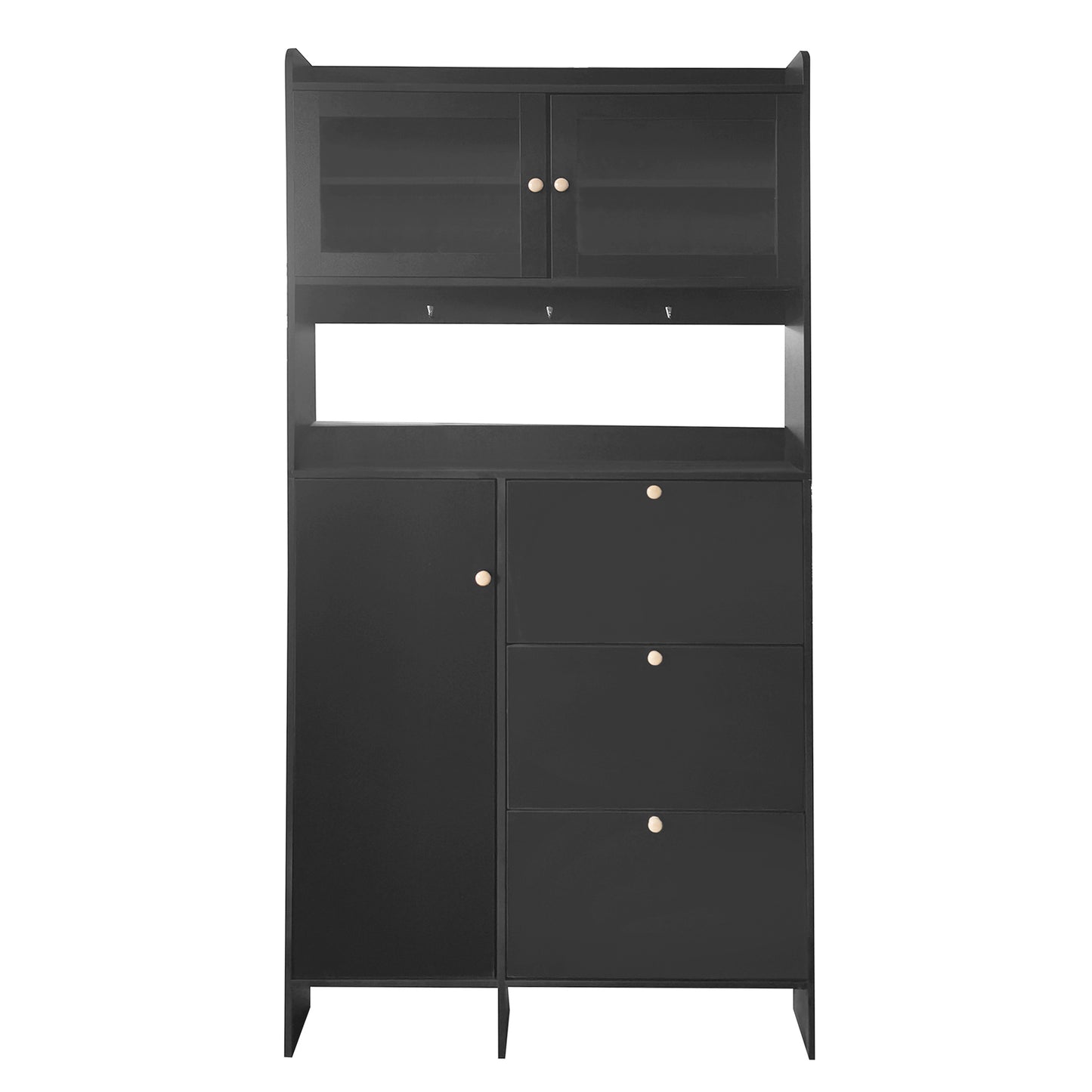 Felix III Shoe Cabinet with Open Storage Space - Black