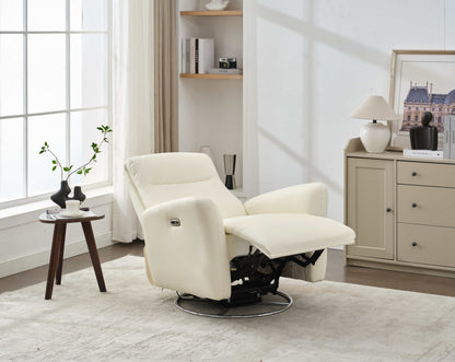 Mosley Swivel Glider Recliner Chair - White