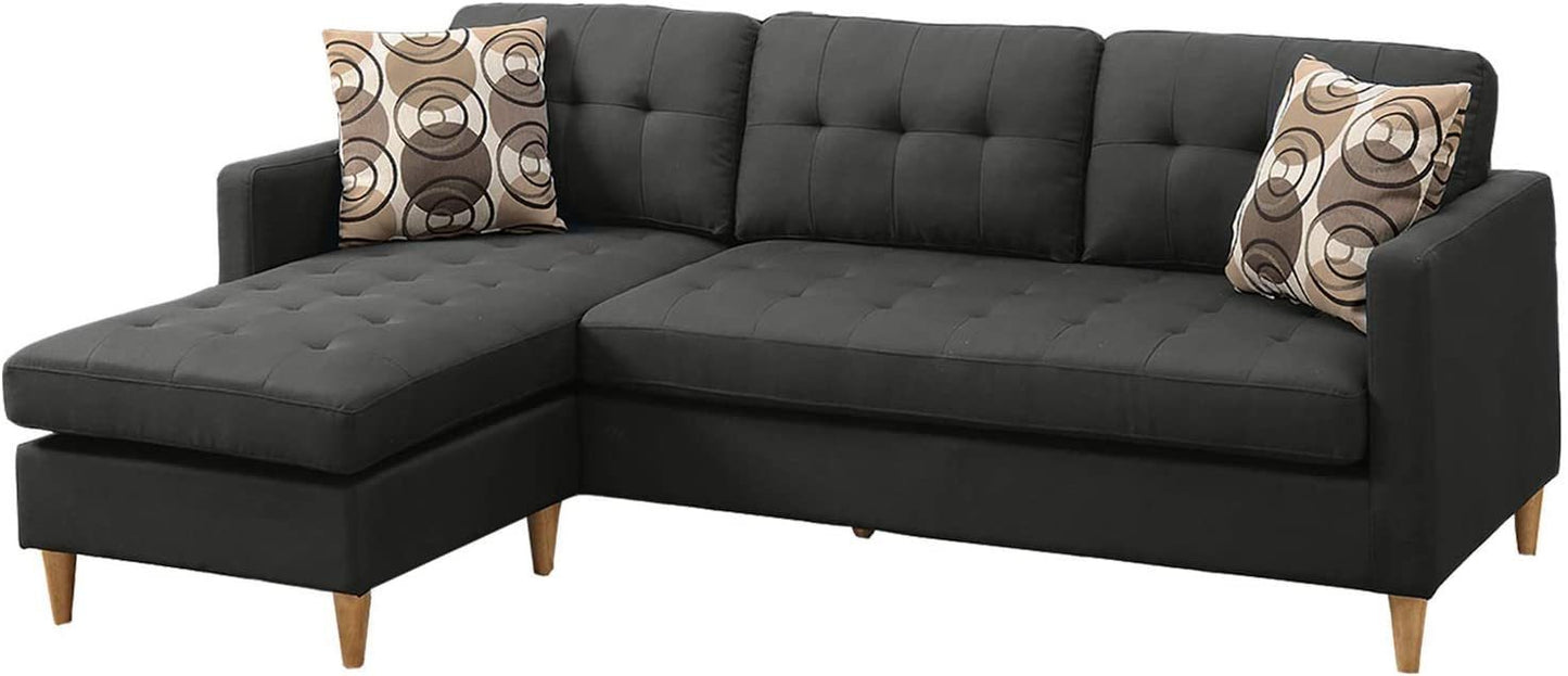 Zara Tufted Back Modular Sectionals Sofa - Black