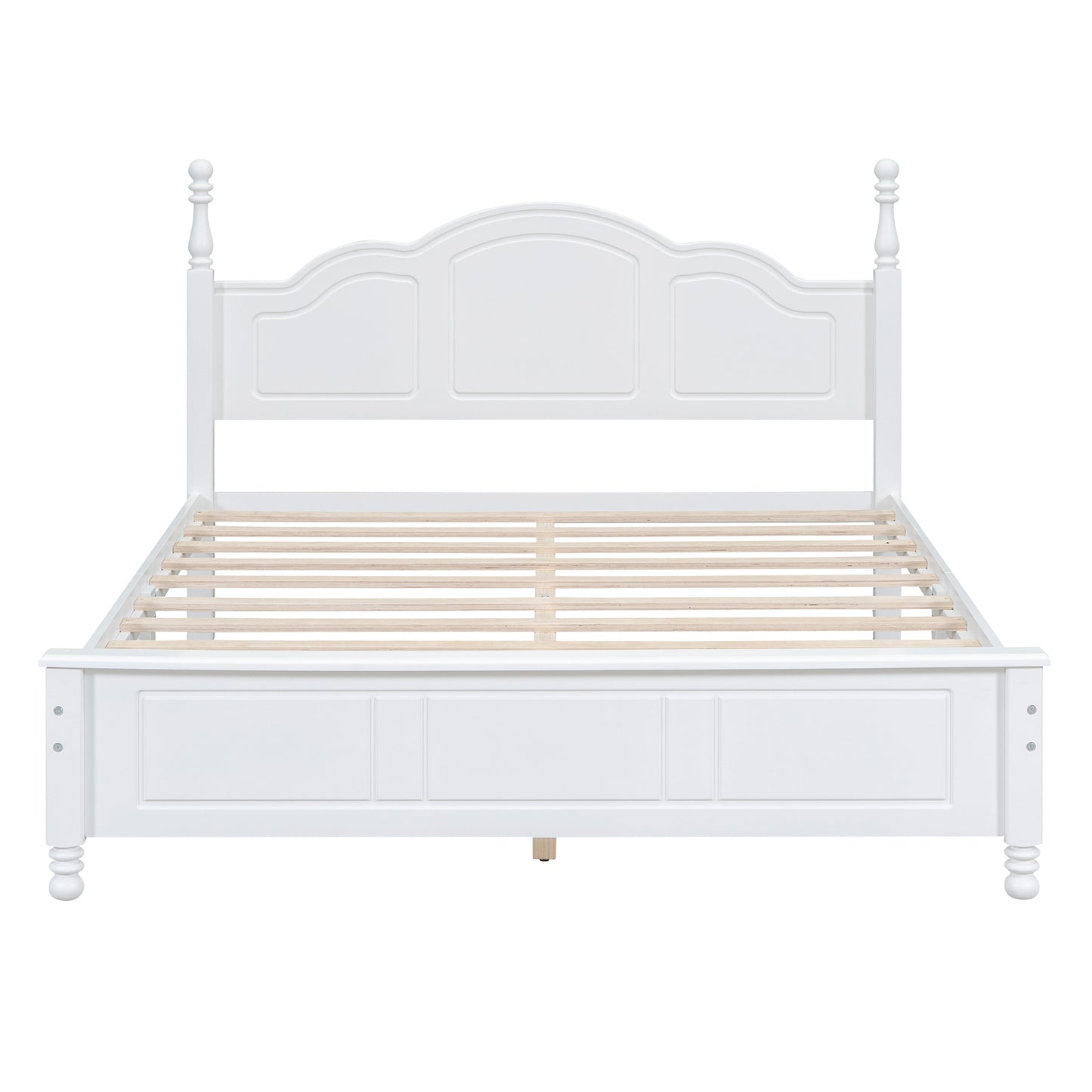 Quarto Full Size Wood Platform Bed Frame - White