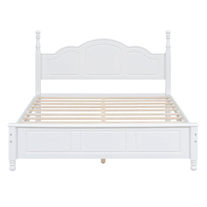 Quarto Full Size Wood Platform Bed Frame - White