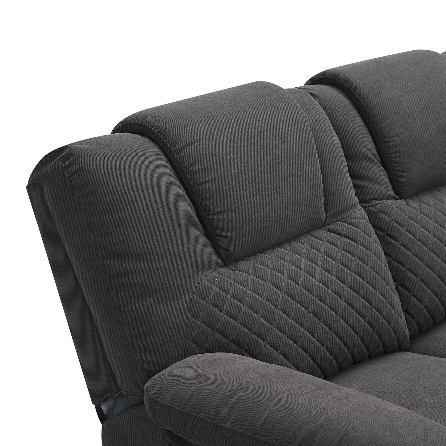 Ashira Manual Recliner Sofa Chairs with Storage - Black