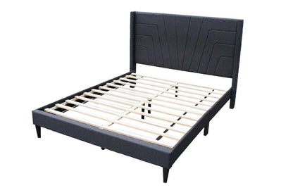 Tranet Queen Size Bed - Charcoal