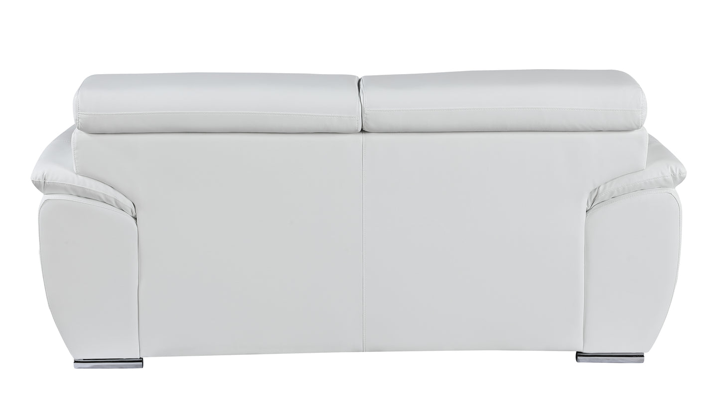 Milton Genuine Leather Loveseat - White