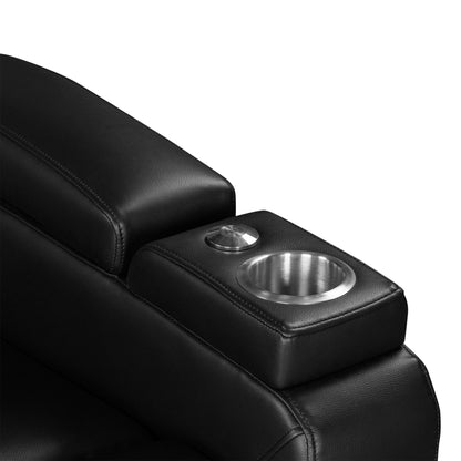 Morris PU Leather Power Recliner - Black