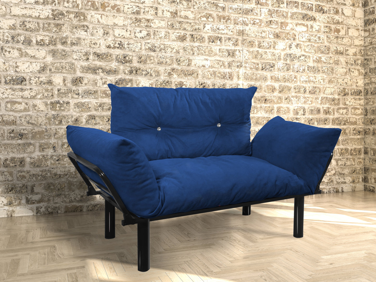 Ada Futon Loveseat - Blue