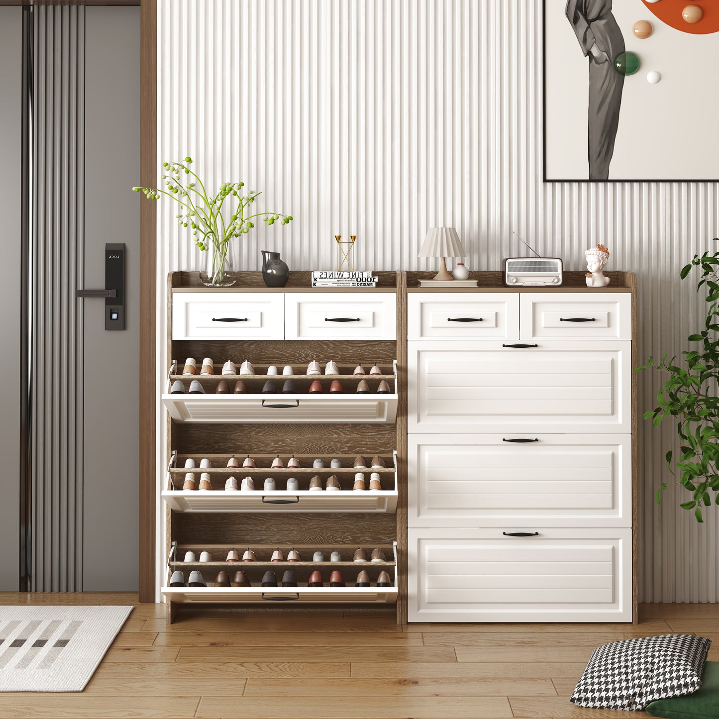 Chelsea Shoe Storage Cabinet - White+Oak