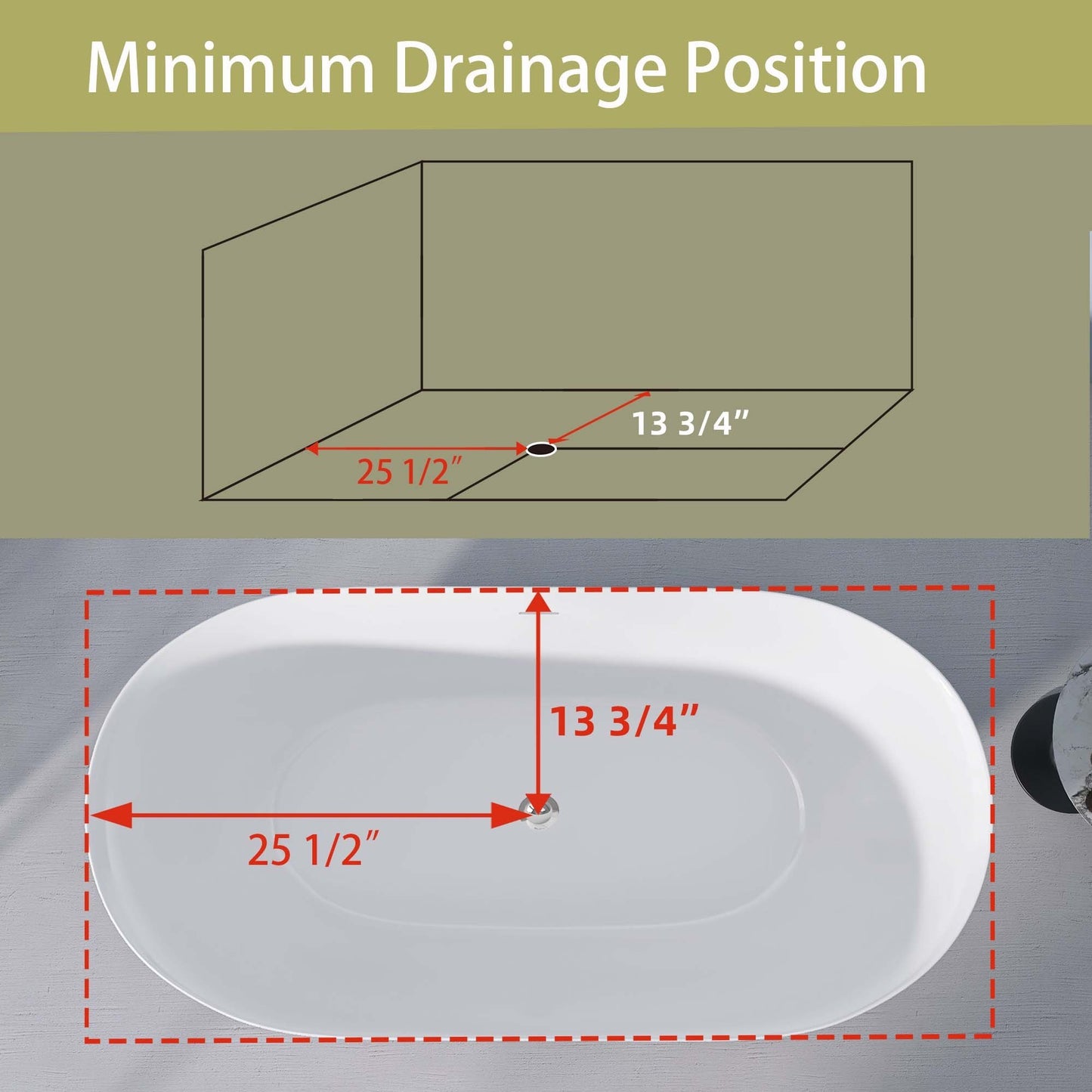 Nuvo 51" Acrylic Free Standing Oval Shape Soaking Tub - Gloss White