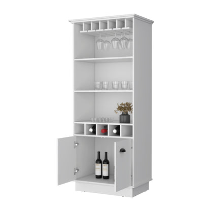 Claire Glassware Rack Bar Cabinet - White