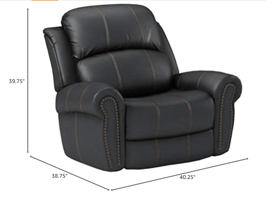 Ventura PU Glider Recliner Chair - Black