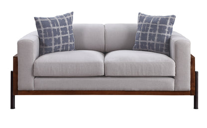 Pelton Fabric Loveseat w/Pillows - Walnut