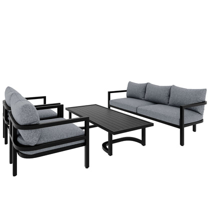 Rosio 4 Pc Outdoor Patio Seating Set - Light Gray