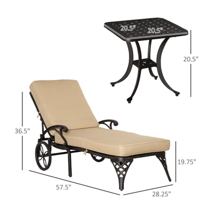 Olimpia Patio Adjustable Chaise Lounge Chair - Beige