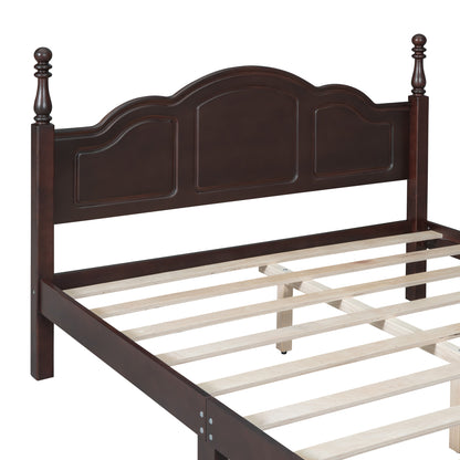 Quarto Queen Size Wood Platform Bed Frame - Dark Walnut