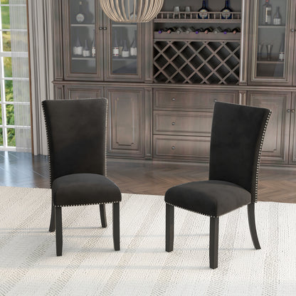 Divina Velvet Dining Chairs (Set of 2) - Black