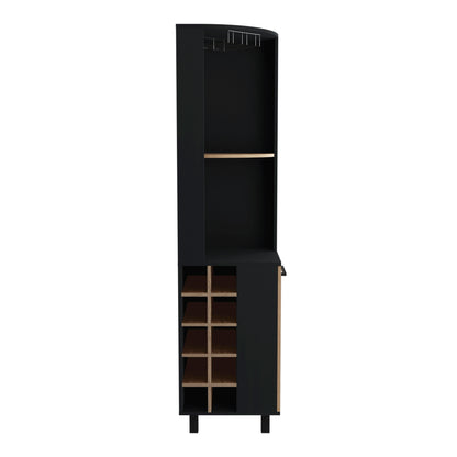 Cleveland Corner Bar Cabinet - Black/Pine