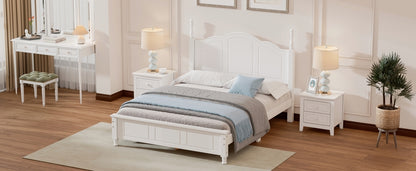 Quarto Full Size Wood Platform Bed Frame - White