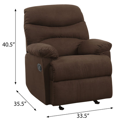 Siena Pillow Top Arms Recliner  - Chocolate