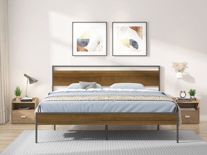 Ceres King Size Metal Bed - Cinnamon