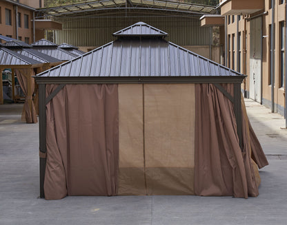 Afix 12 X 12 ft  Permanent Hardtop Gazebo Canopy - Bronze