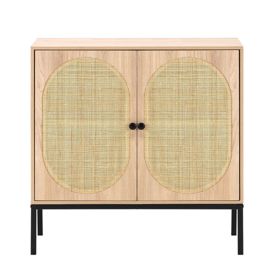 Rolland Rattan Door Storage Cabinet