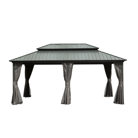 Genesis 12 X 18 ft Hardtop Gazebo - Gray