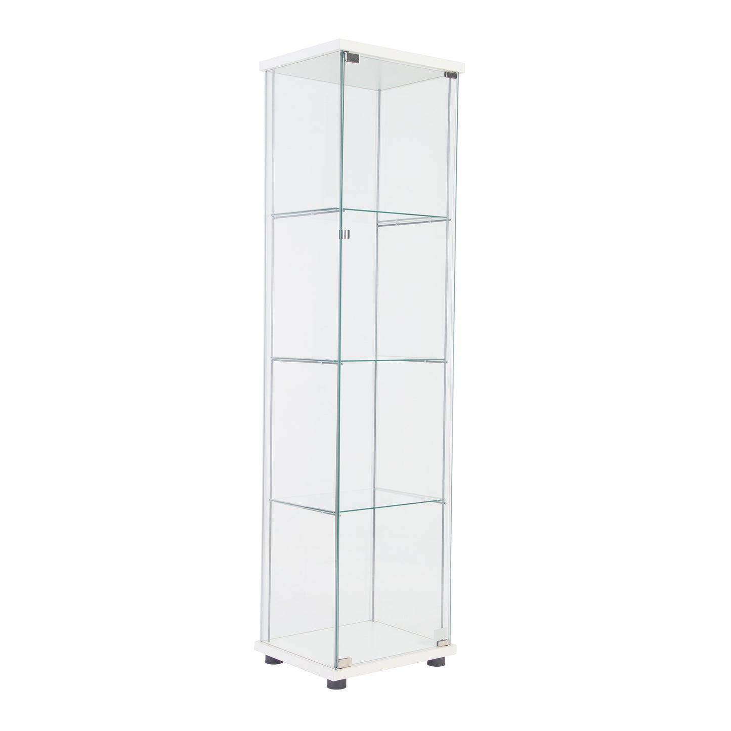 Rex 4 Shelves Glass Display Cabinet - White