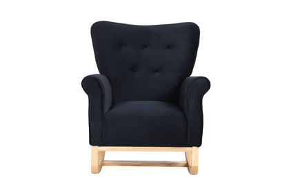 Jarvis Velvet Rocking Chair - Black