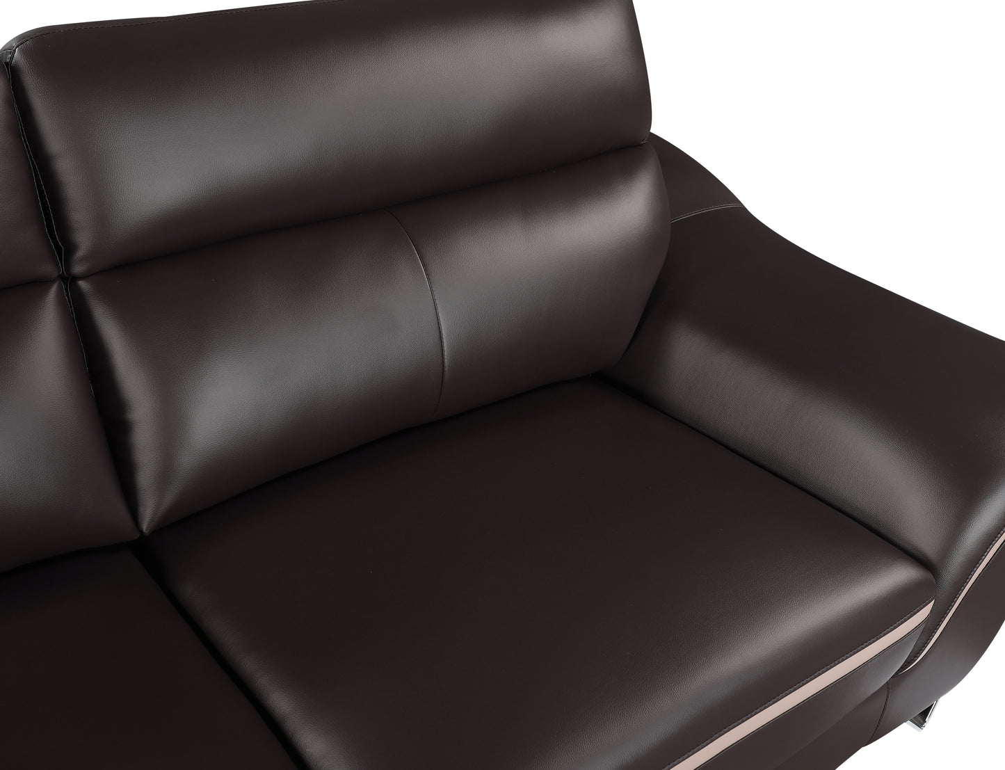 Eden Genuine Leather Loveseat - Brown