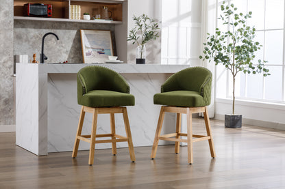 COOLMORE Bar Stools - Green Set of 2