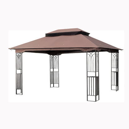 Kay 13 x 10 ft Outdoor Patio Gazebo Canopy Tent - Brown