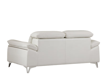 Victor Top Grain Italian Leather Loveseat - White