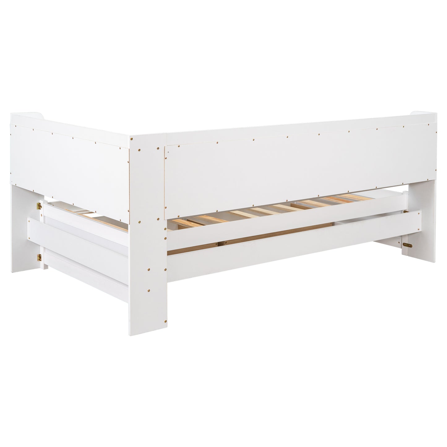 Parker Twin Size Daybed with Bookcases -Drawers - White