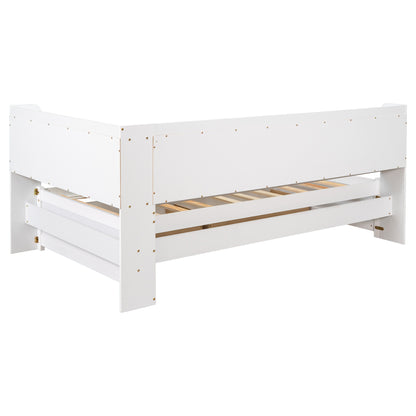 Parker Twin Size Daybed with Bookcases -Drawers - White