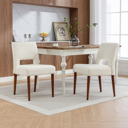 Giordano Dining Chairs with Solid Wood (Set of 2) - Cream