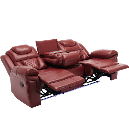 Milo 3 Pieces Recliner Sofa Sets - Red