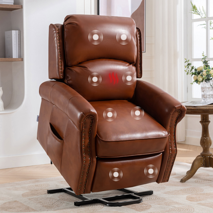 Ramos Power Lift Recliner with Massage - Caramel