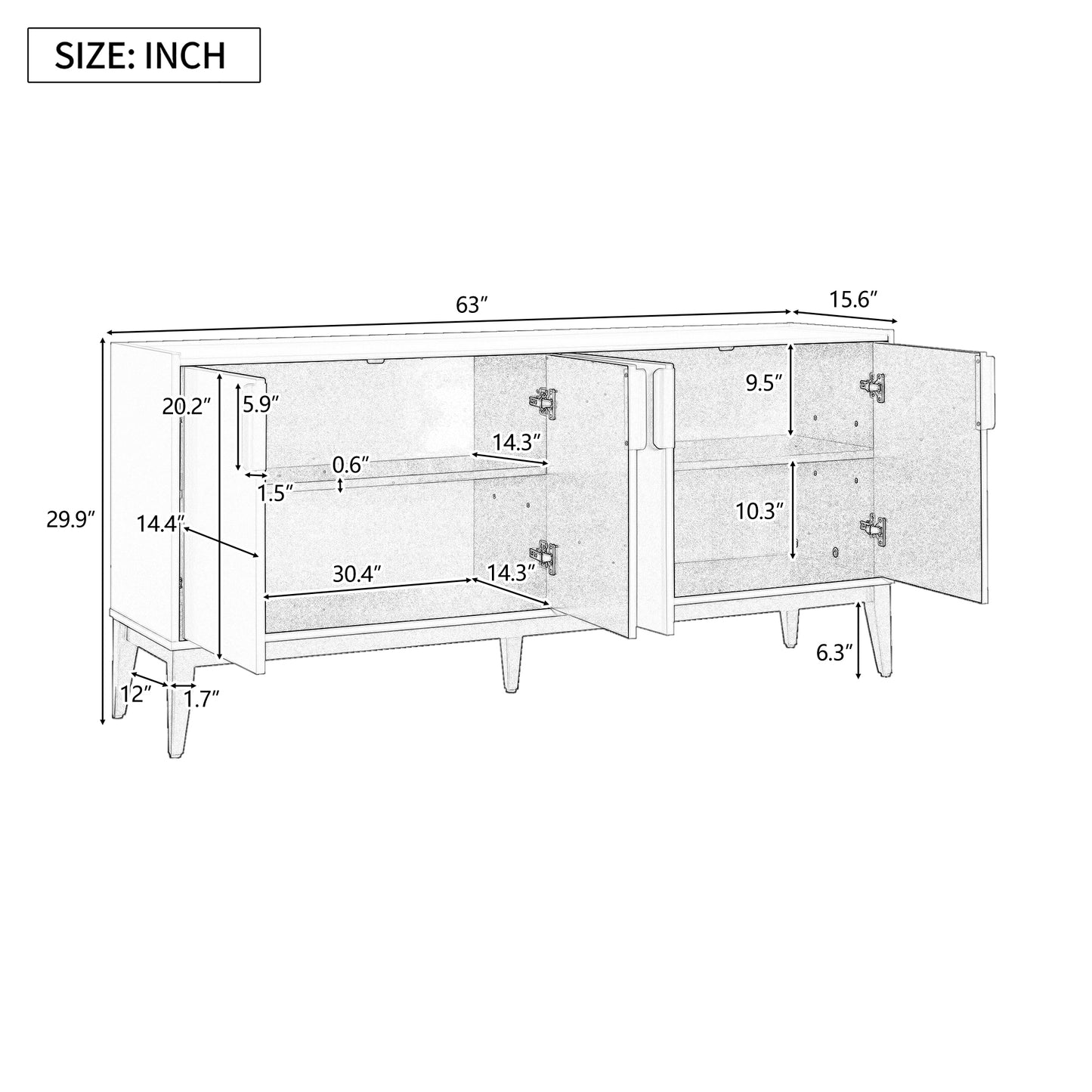 Parks Sideboard Cabinet - Black