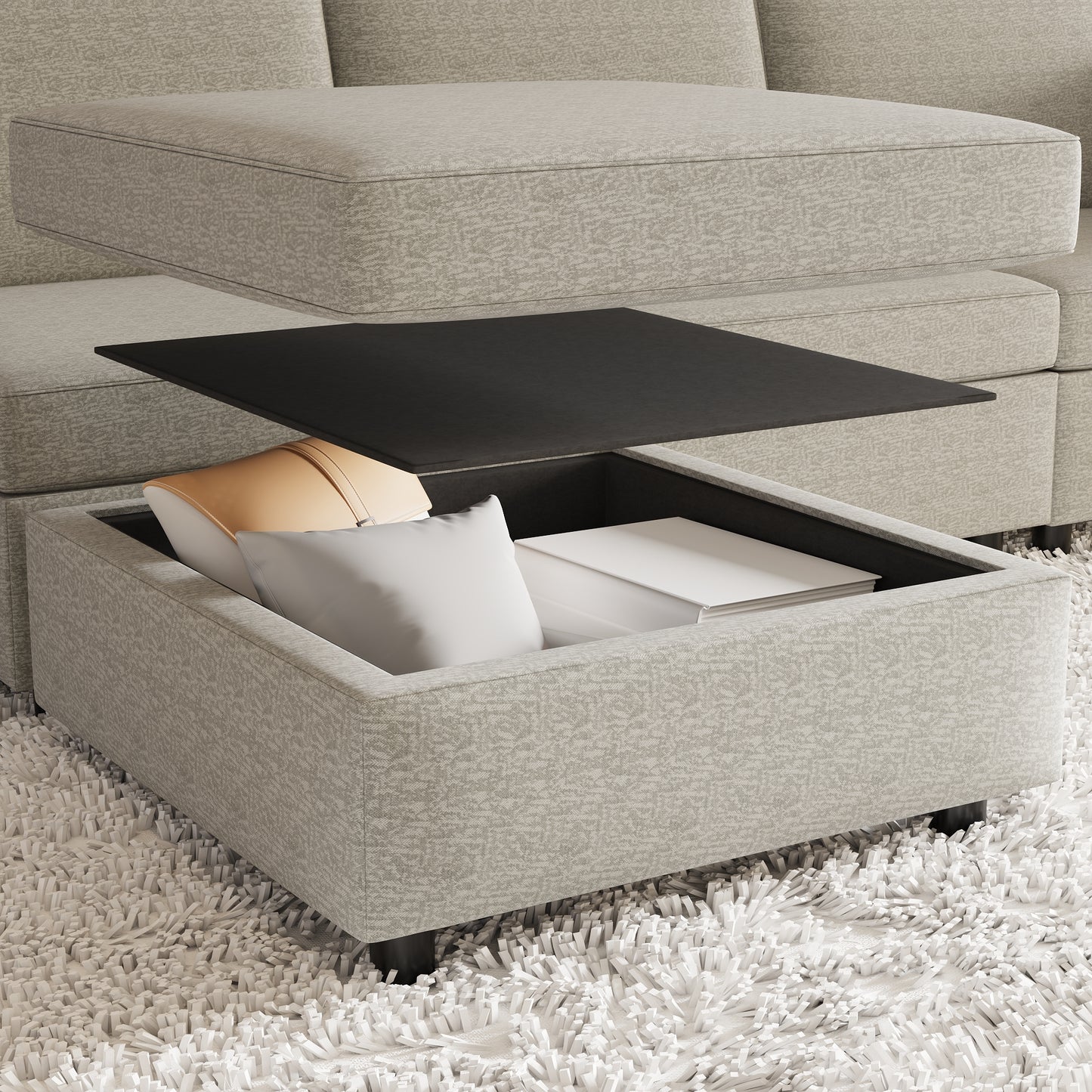 Keen Loveseat  With Ottoman - Gray