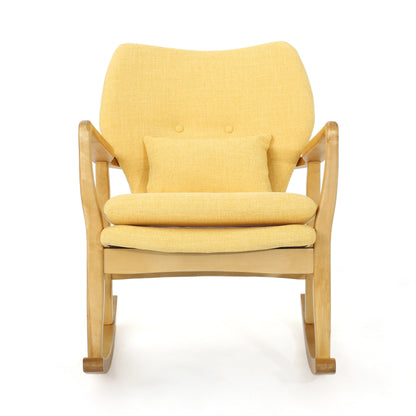 Arias Elegant Solid Wood Rocking Chair - Yellow