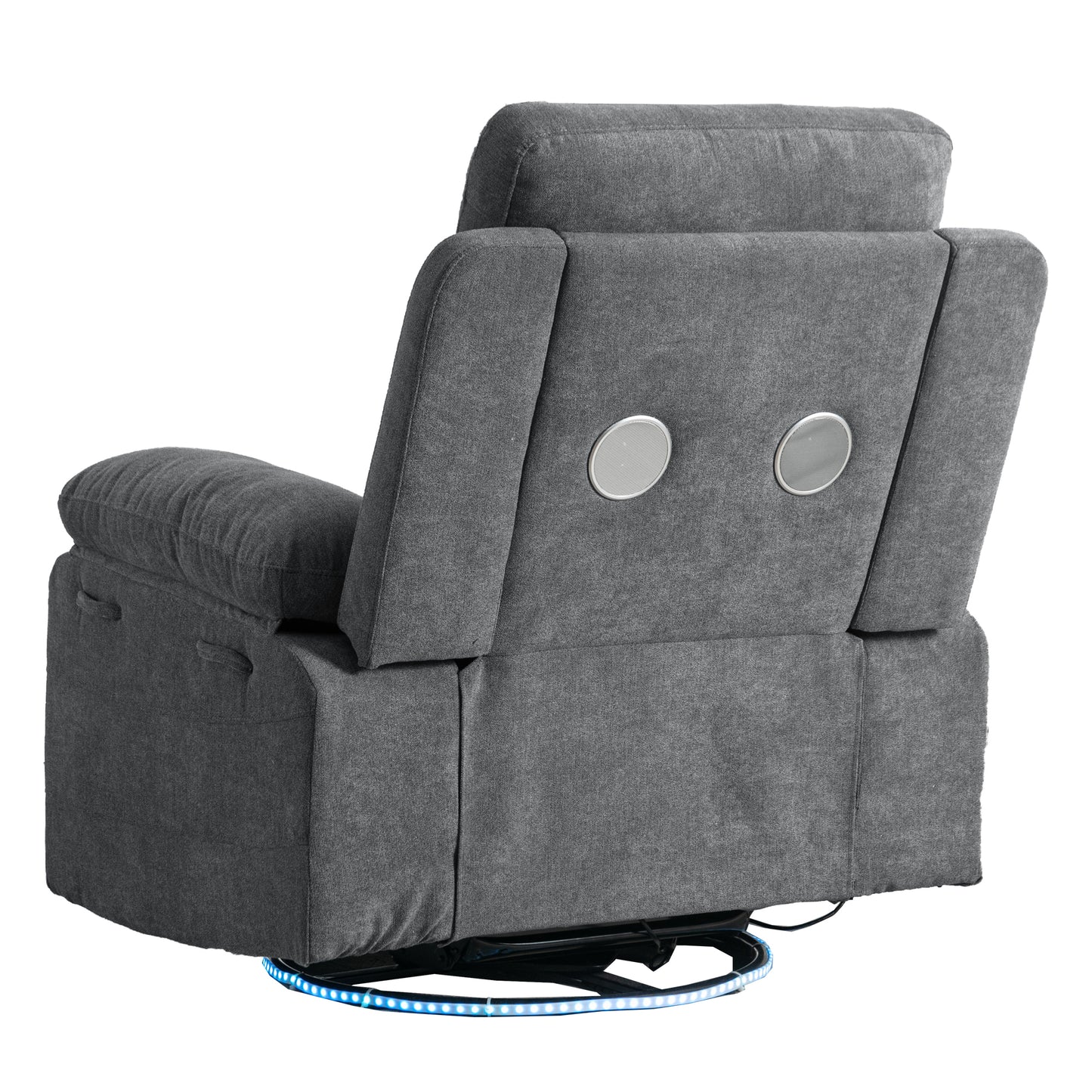 Aspen Power Recliner Glider Chair With Bluetooth Speaker - Dark Gray