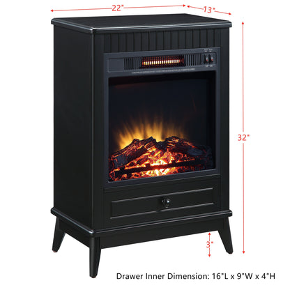 Hamish Electric Fireplace - Black