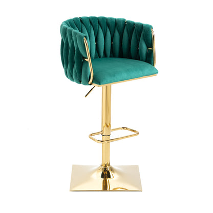 Noah Vintage Counter Height Bar Chairs   - Emerald Set of 2