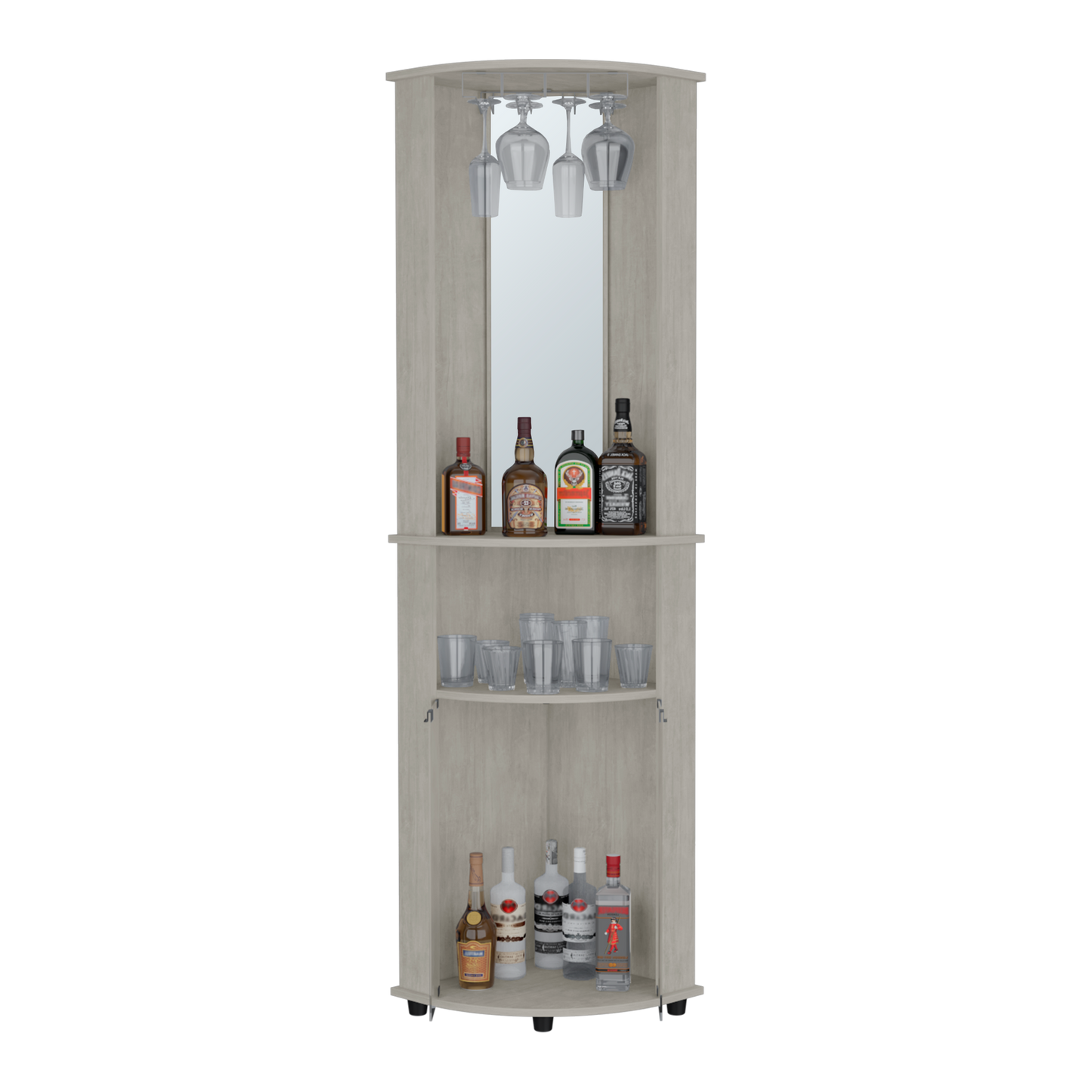 Rialto Corner Bar Cabinet - Gray