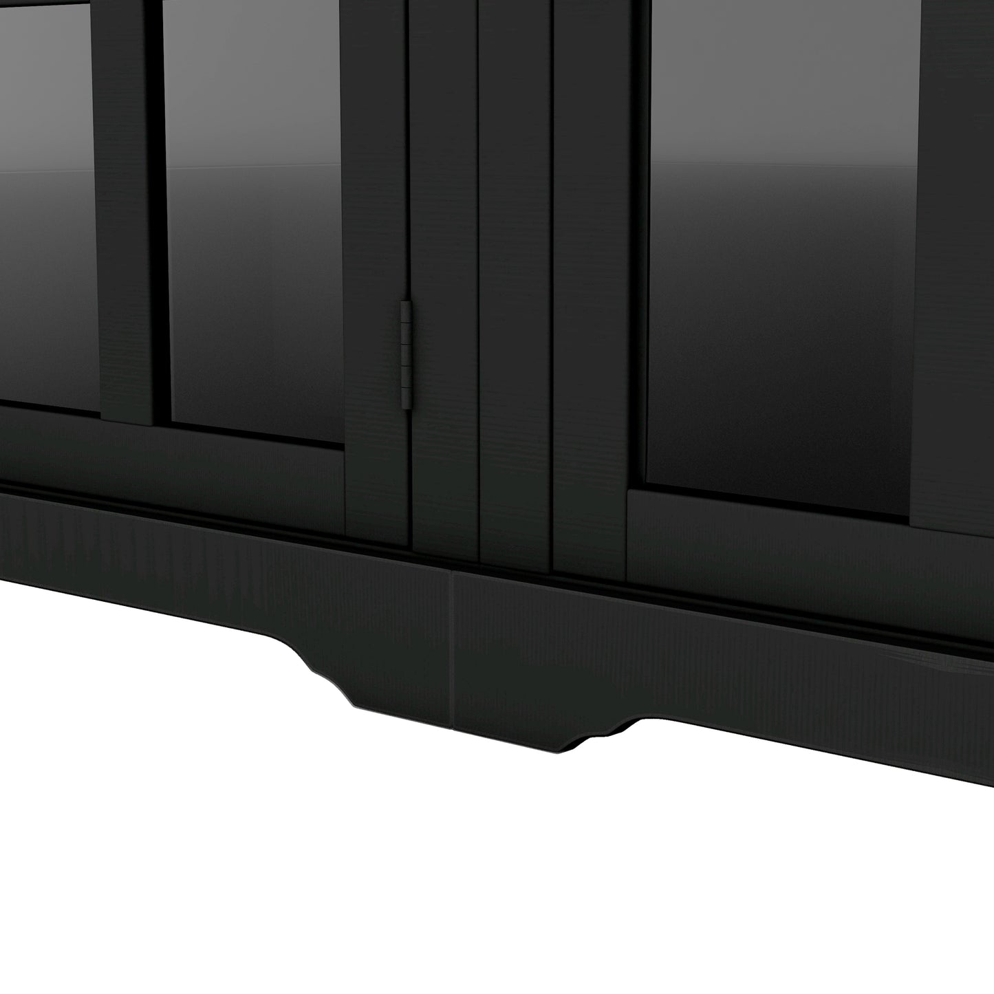 Tio Entertainment Wall Unit TV Stand with Tempered Glas - Black