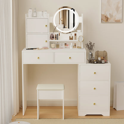 Zamo Vanity Desk with Mirror and Lights