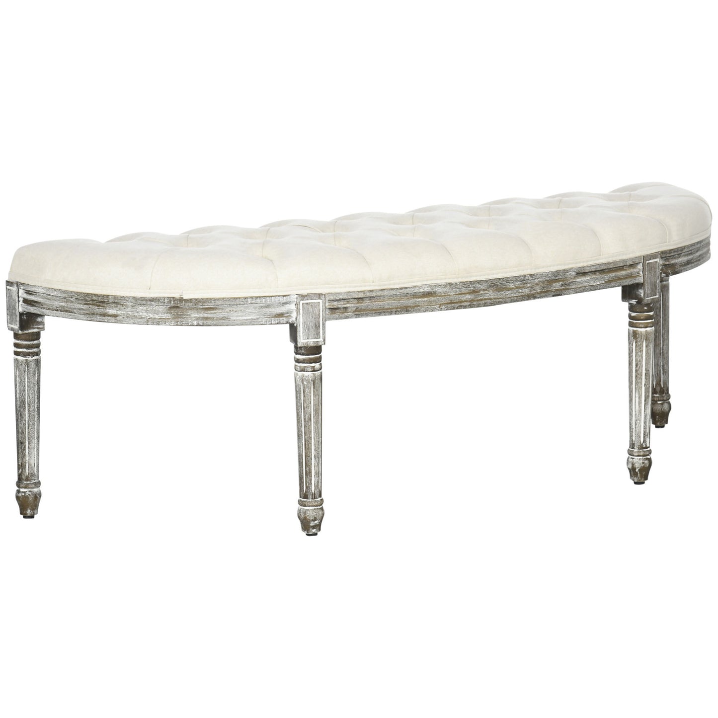 Qasim Semi-Circle Bench - Off White