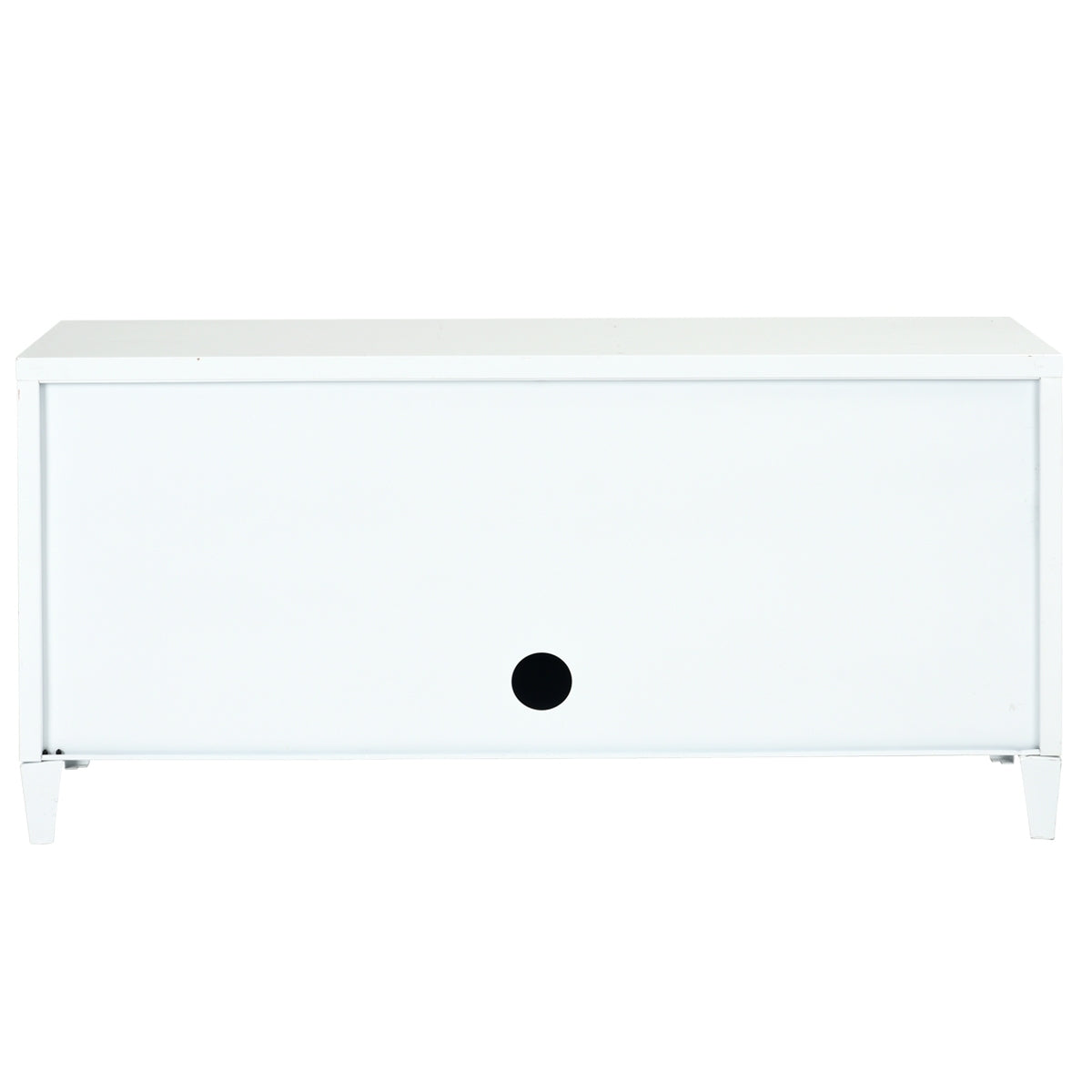 Industrial Metal Side Panel Storage Cabinet - White