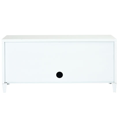 Industrial Metal Side Panel Storage Cabinet - White